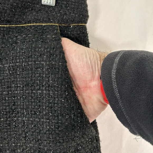 New Monteau Shorts Women's Medium Black Metallic Pockets 2" Inseam Zip Back - Picture 2 of 7